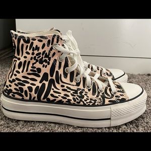 Converse Jungle Art Chuck Taylor All Star Canvas Platform High-Top Sneakers